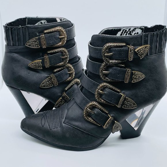 Priviliged Ankle Boots - Black "Siegal "Western Ankle Boots - Picture 2 of 16